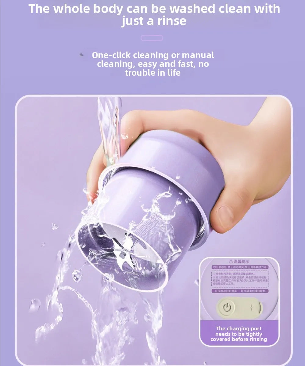 Wireless Rechargeable Juicer Cup Portable Mini Electric Blender USB Charging Fruit Mixer Outdoor Travel Home Small Juice Maker