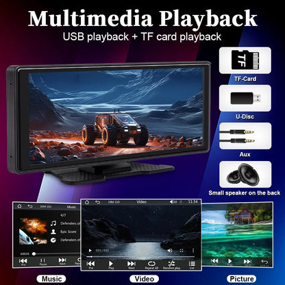 Hippcron 7/9/10.26" Car Mirror Radio Multimedia Video Portable Player Wireless CarPlay And Android Auto IPS Touch Screen Mirror