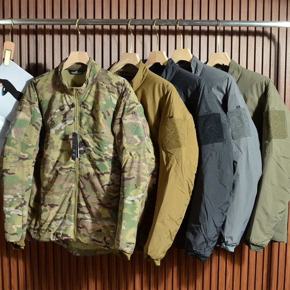 Men's Outdoor Tactical Lightweight Breathable Windproof Waterproof Warm Stand Collar Cotton Jacket Casual Fashion Urban Style