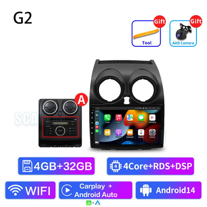 8+128 Android 16 Car Radio Multimedia Carplay For Nissan Qashqai 1 J10 2006 - 2013 4G Wifi Navi GPS DVD 2Din BT Autoradio Stereo