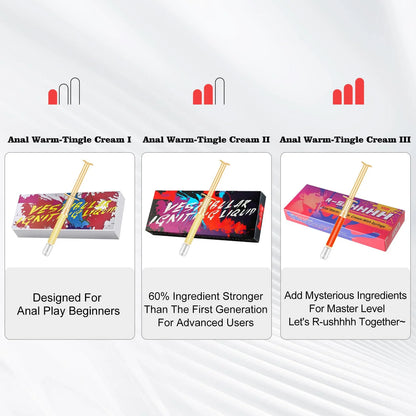 3PCS Anal Stimulating Gel Gen 3 Strong Warming Intensity Orange Flavor Anal Play Enhancer Fast Acting for Advanced Users