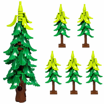 MOC Plant & Tree Parts: Green Grass, Pine Trees, Leaf Flowers & City Building Bricks Accessories - Assemble Blocks Kit