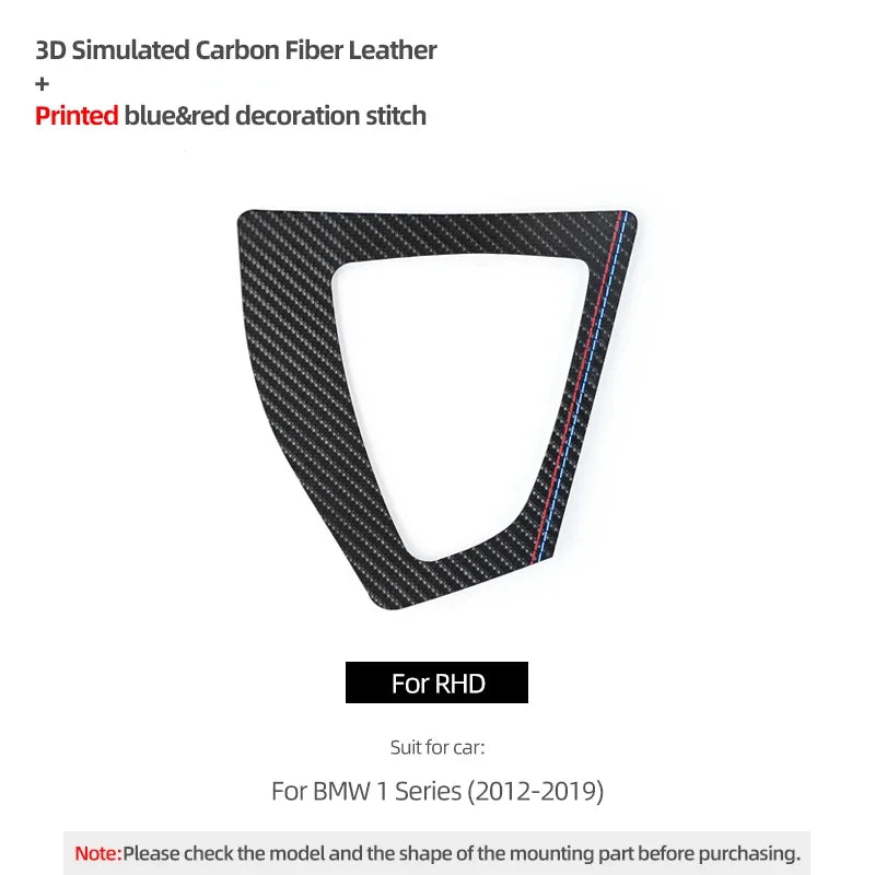 Center Console Gear Shifter Panel Trim Sticker For BMW F20 F21 2012-2019  Made of Alcantara Carbon Fiber Car Interior Accessory