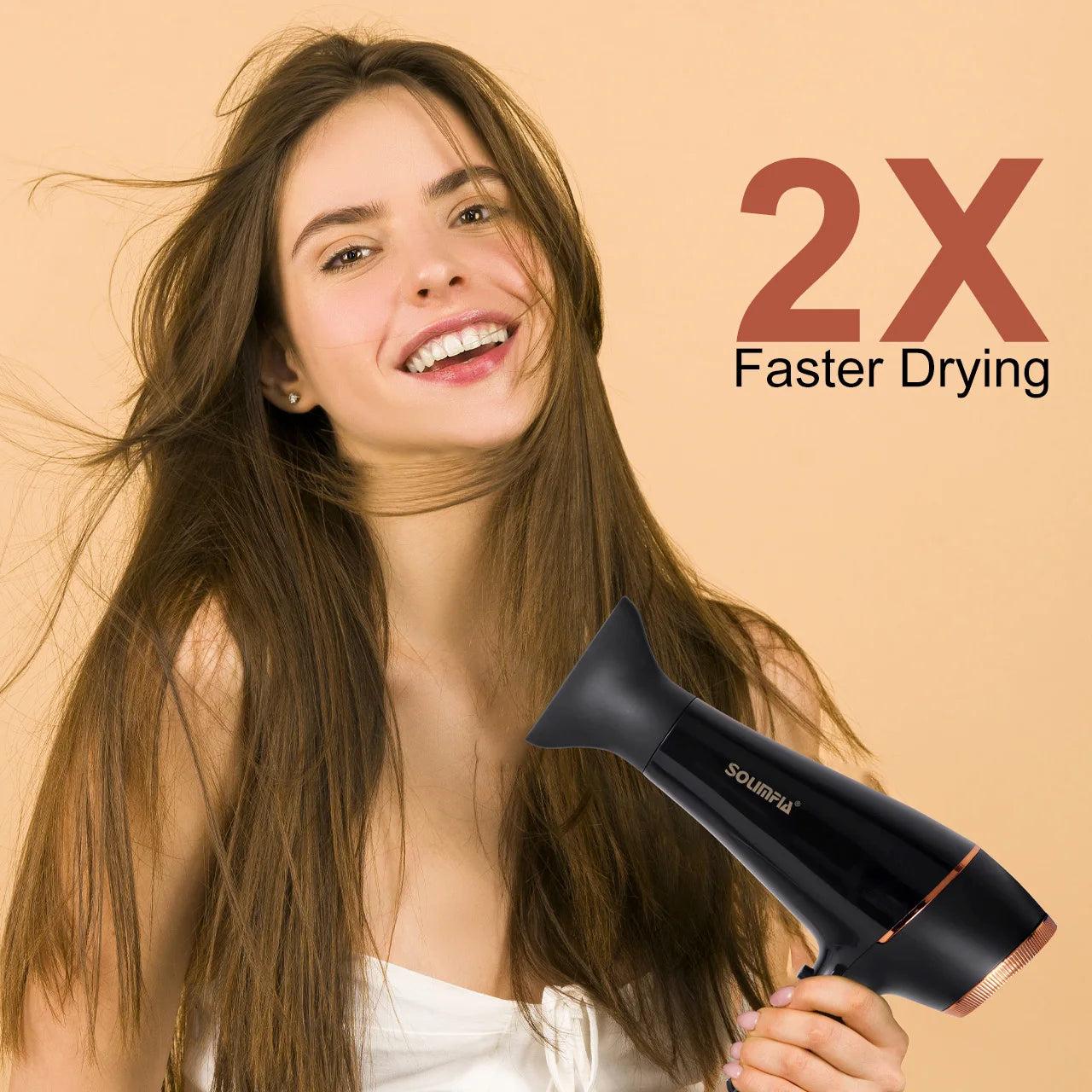 New Household Electric Hair Dryer with 5 Wind Temperature Settings and Negative Ion Hair Care High-Power Hair Dryer