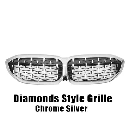 XVIP Front Bumper Kidney Grill Diamonds Style Grille For BMW 3-Series G20 G21 2019-2022 318i 320i 320d 330i 340i 340d M Sport