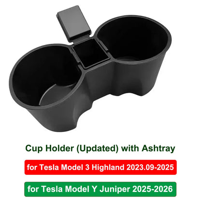 Car Cup Holder for Tesla Model Y Juniper Center Console Cup Mat TPE Water Bottle Holder Model 3 Highland interior Accessories