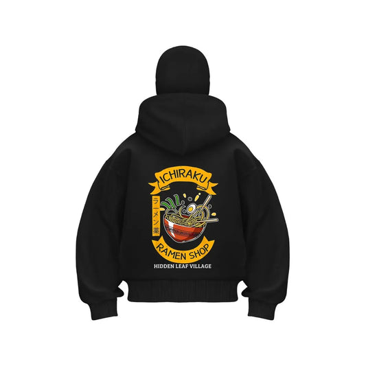 Ichiraku Ramen Shop Men's Balaclava Zip Hoodie Warm Winter Outdoor Casual Sweatshirt