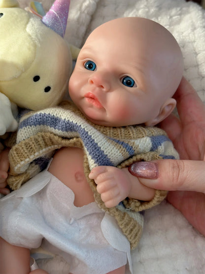 25CM Silicone Boy Reborn Dolls Painted Full Body Soft Solid Silicone Newborn Baby Dolls For Gifts reborn de silicone real cuerpo