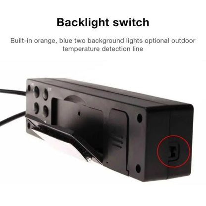 Monitor 12V/24V LED Backlight with Cigarette Socket Digital LCD Clock Car Voltmeter Thermometer Battery Voltage Temprerature
