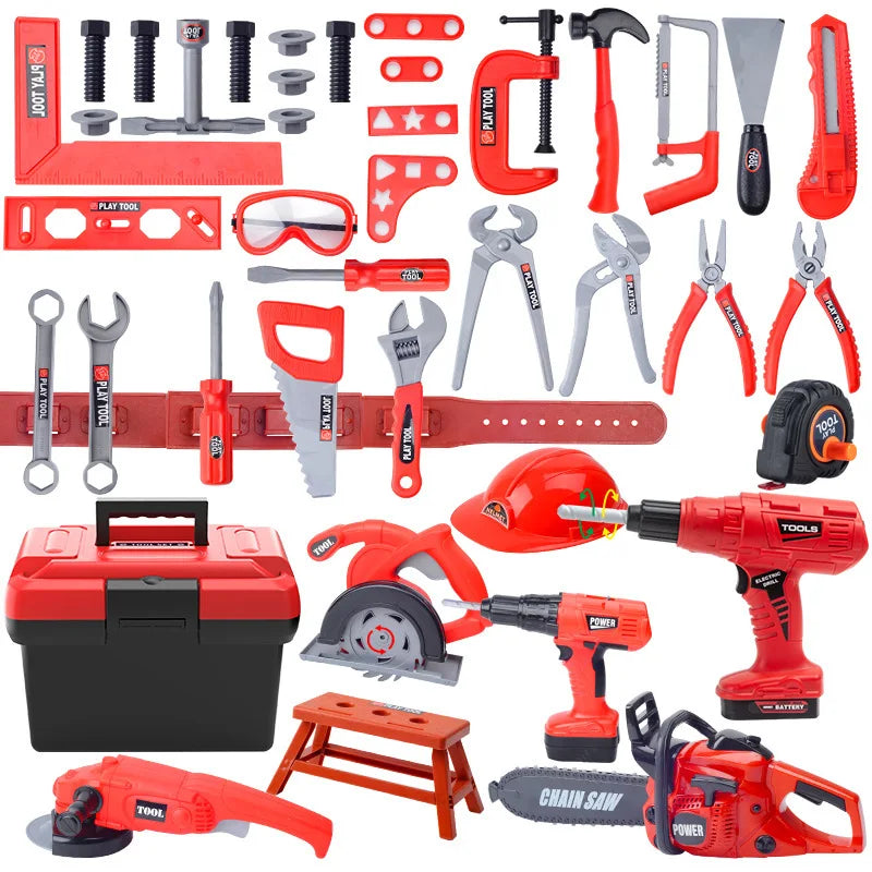 Repair Tool Set Pretend Play Toy Playset Power Drill Screwdriver for Build Simulated Construction Toys Birthday Gift