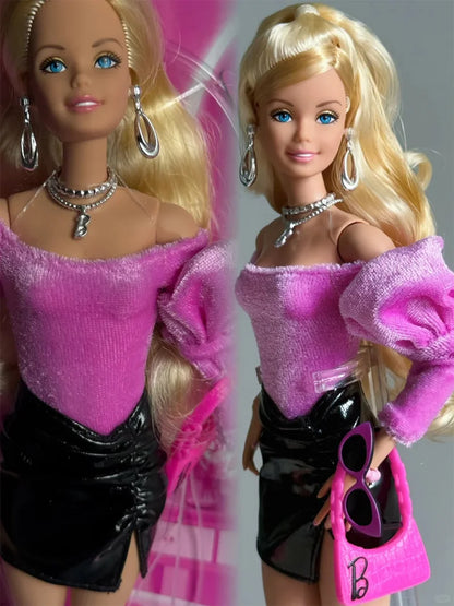Superstar New 2026 Genuine Officially Licensed Barbie 2026 Deluxe Fashion Series Pink Black Lace Collectible 30cm Barbie Doll