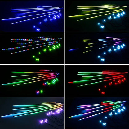 10/14/18/22 in 1 Dual Zone Hidden Acrylic RGB 64/213 Color Symphony Streamer Auto Interior Car Ambient Light Kit APP Control 12V