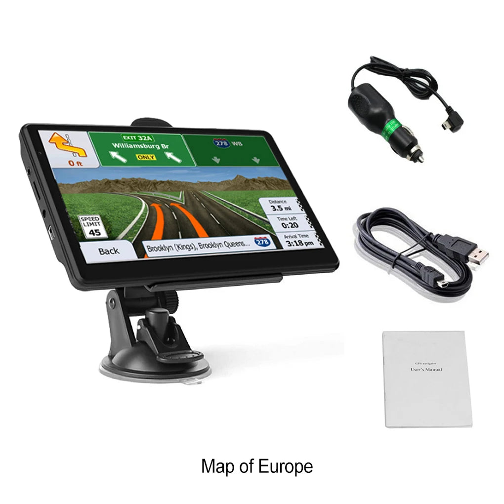 7inch Car GPS Navigation HD Touch Screen GPS Navigator Truck 3D Mode Sat Nav 8G+256M Europe Map GPS Navigators