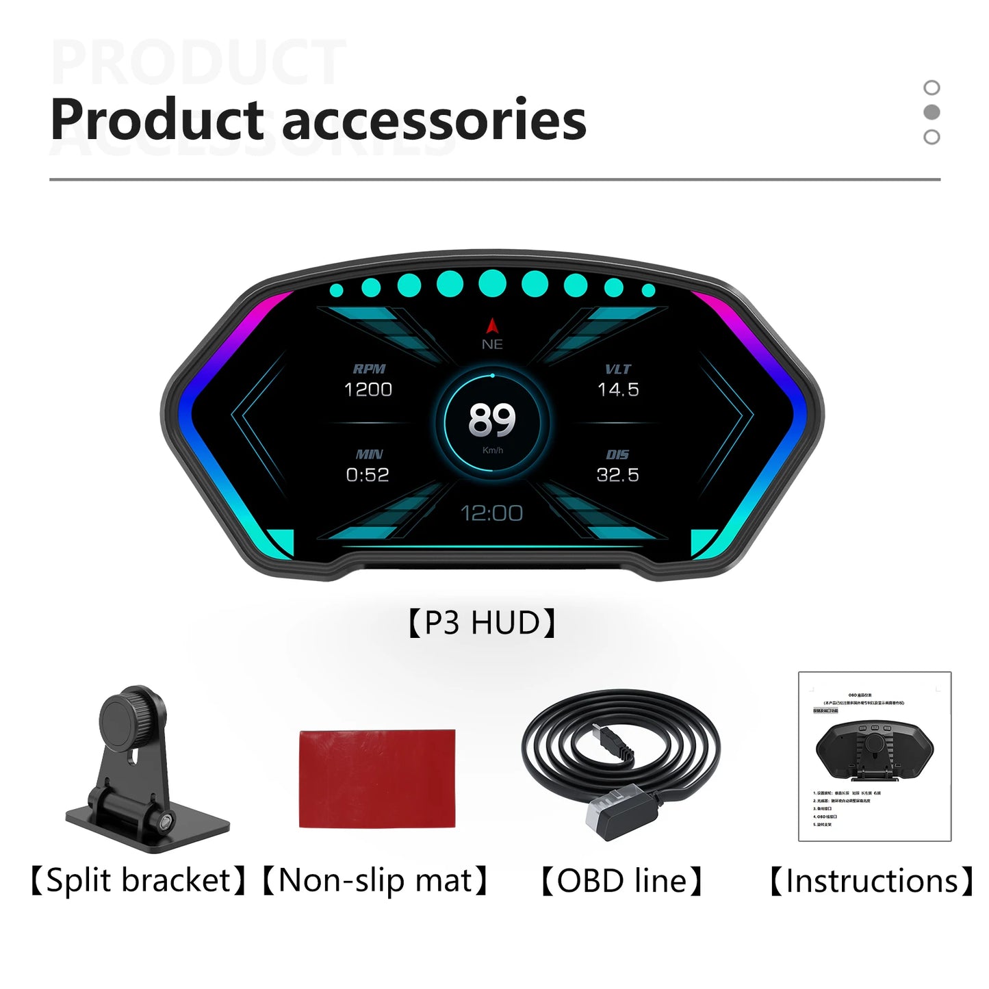 36 Functions HUD OBD+GPS Dual System Car Head Up Display GPS Speedometer Slope Meter Water Temp Speed Alarm on-board Computer
