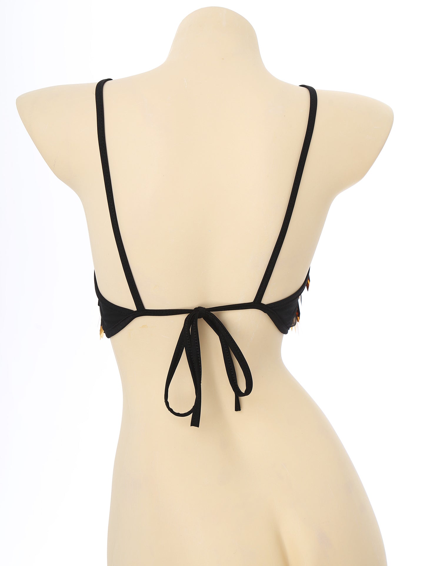 Shiny Sequin Tassel Bra Top Sexy Mini Lace-up Tank Top Camisole for Women Dancing Nightclub Crop Top Vests Bralettle Clubwear