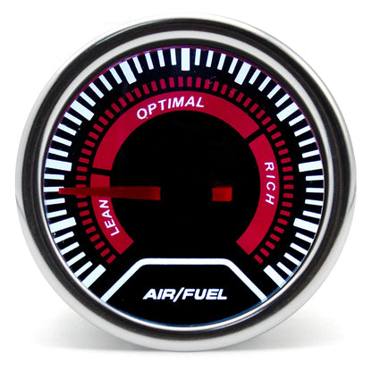 52mm Racing Gauge 12V LED Smoke Len -1~0~2 BAR Turbo Boost Water Temperature Oil Pressure Voltmeter Air Fuel Ratio Meter For 12V