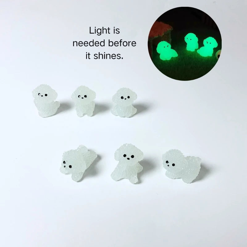 6pcs Glow-in-the-Dark/Non-Glow Dual-Color Bear Puppy Cute Cartoon 3D Shoe Charms Fun Shoe Buckle For Clogs  Perfect for Xmas
