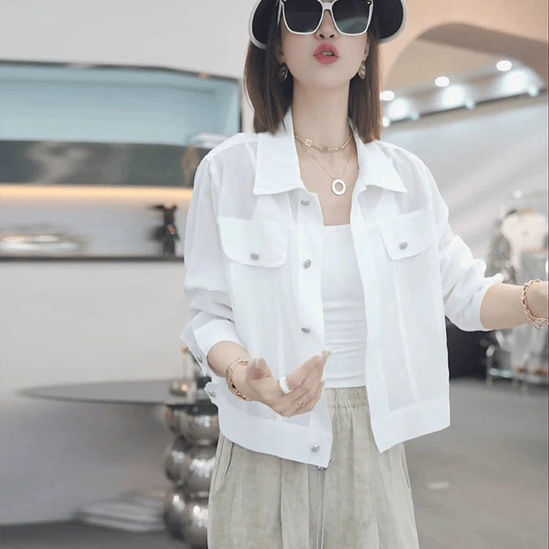 Fashionable Thin Short Sun Protection Clothes 2026 Spring New Women's Design Small Size Coat Korean Style Commute Wind