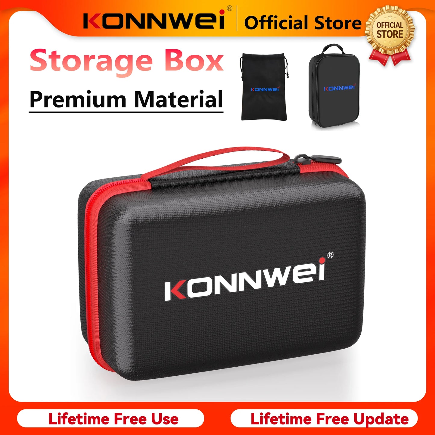 2026 KONNWEI Car Tool Storage Box Handheld OBD Scanner Lightweight Battery Tester Large Capacity Storage Foldable Organiser Box