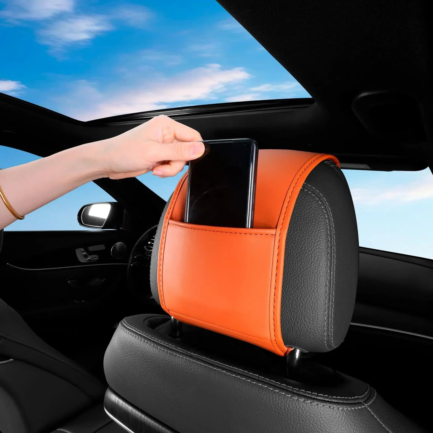 Leather Car Headrest Cover Anti-dirty and Wear-resistant For Changan CS35 CS55 CS75 PLUS UNI-K UNI-T V Uni Vado CX20