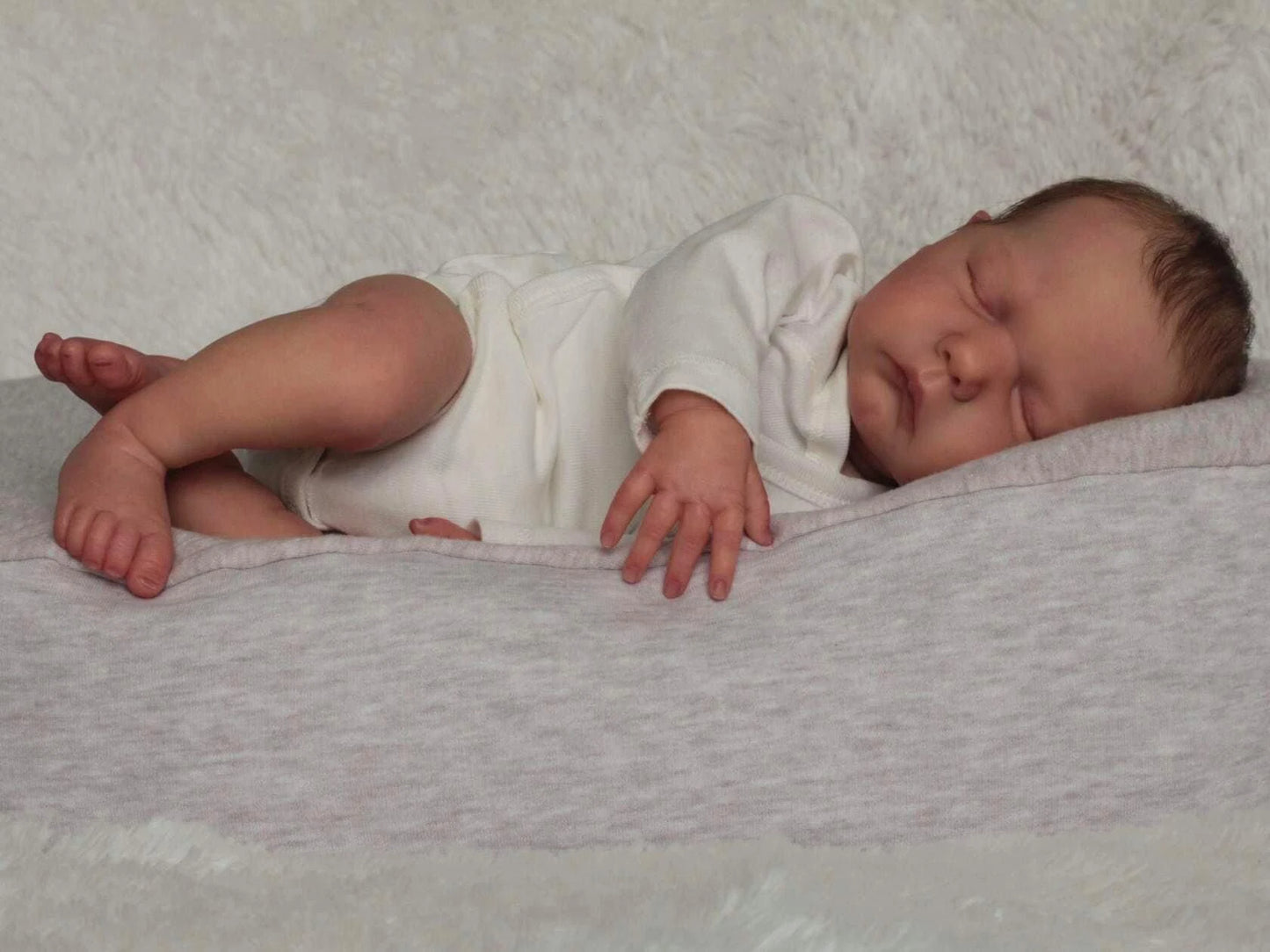 NPK 19inch Lifelike Reborn Doll Hand Root Hair Soft Body Marley Bebe Limited Edition Newborn Doll Collectible