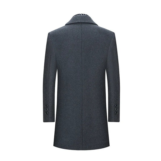 2026 Spring Man Trench Coat Turn Down Collar Striped Patchwork Male Overcoat Mid Length Single-breasted Business Men Outerwear