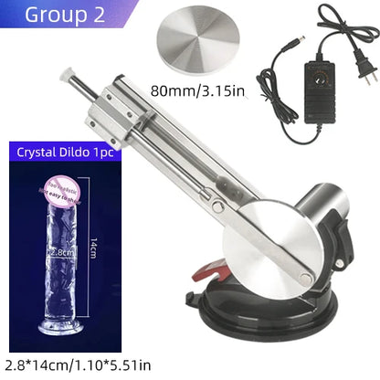 Reciprocating Sex Machine Dildo Stroke 65mm Mini Telescopic Sex Machine with Dildo Masturbation Sexual Kits with 80mm Plate