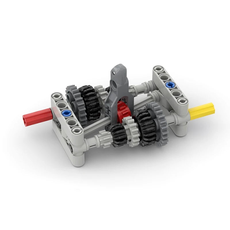 5-speed Gearbox Building Blocks MOC Manual Gearboxes Modified Kit Small Particle Technical Bricks Differential Gears DIY Toys