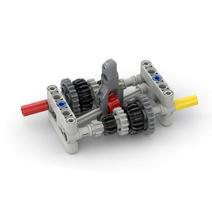 5-speed Gearbox Building Blocks MOC Manual Gearboxes Modified Kit Small Particle Technical Bricks Differential Gears DIY Toys