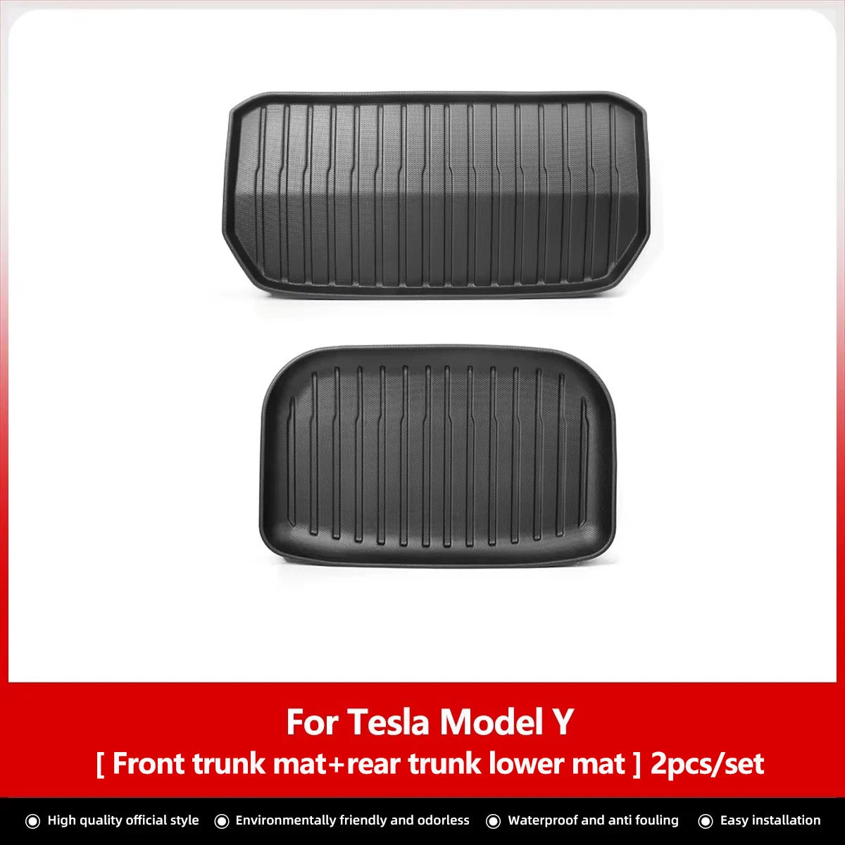 LUCKEASY For Tesla Model Y Rear Seat Backrest Protective Pad Trunk Mat Anti-Kick Pad Car Interior Accessories 2021-2024