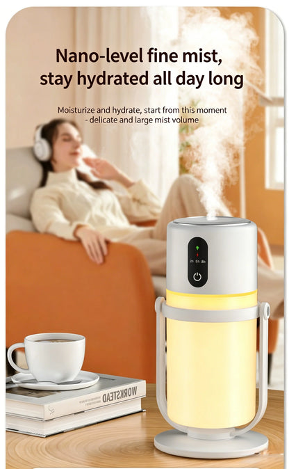 Portable 300ml Ultrasonic Humidifier Plug-in Rechargeable Low Noise Desktop Humidifier for Home Office Air Conditioner Hydration
