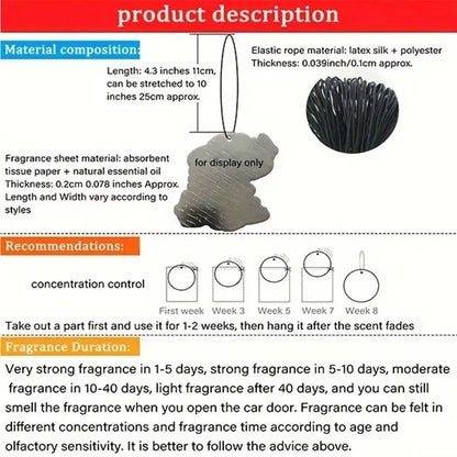 Car Air Refresher Car Suspension Decoration Home  Refresher Natural Tea Paper Vanilla perfume Car Interior Hanging Paper