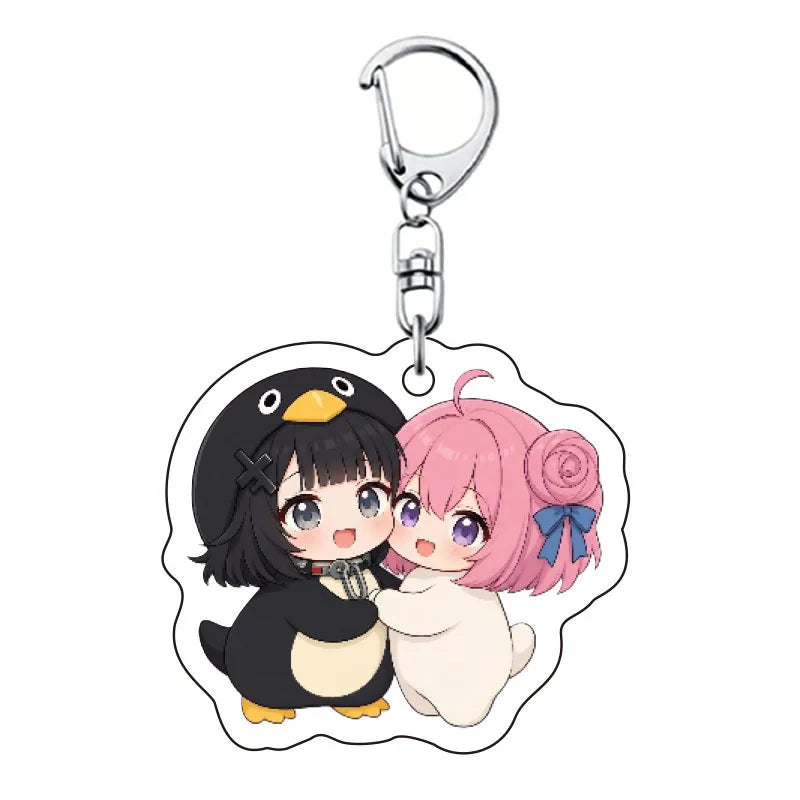 Gugugaga Penguin Keychains Anti-stress Keycap Keychains Cute Penguin Girl Keyrings Bag Charms Gifts 키캡