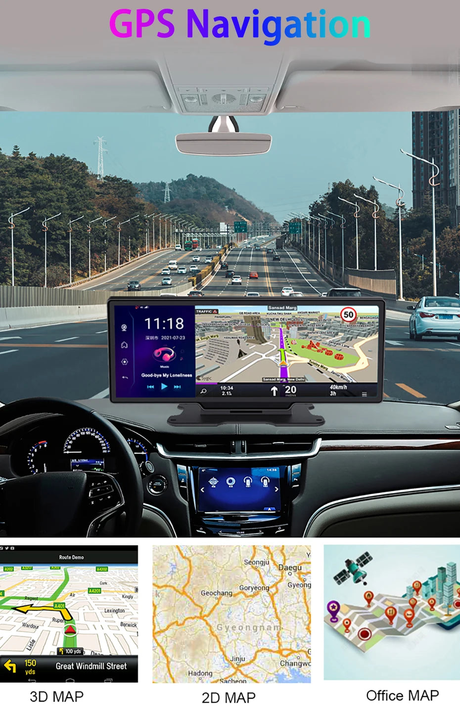 11 inch IPS 4G Car GPS DVR Camera GPS Navigation Android 8.1 ADAS WiFi 1080P HD Dvr Camera Review Camera Dash Cam Video Recorder