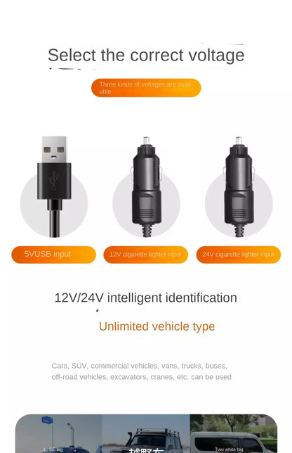 USB/12V/24V Car Fan Summer Air Fan 1/2/3 Head Adjustable 2 Speeds Silent Fan Cooler for Home Desk Office&Car Air Fan