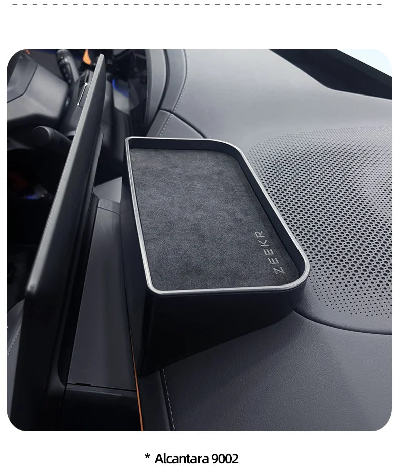 For Zeekr 001 2024 Storage Box Behind The Central Control Screen Navigation Screen Storage Alcantara suede Car Accessories