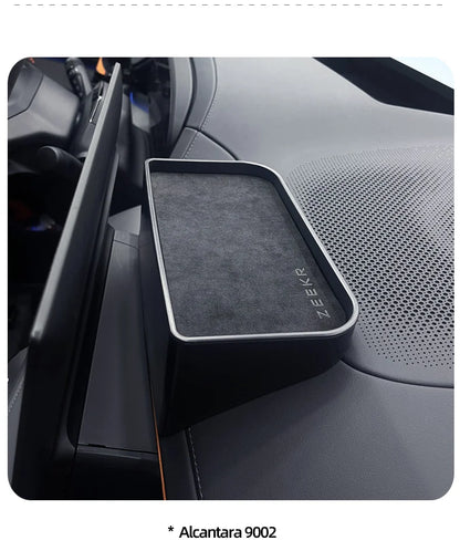 For Zeekr 001 2024 Storage Box Behind The Central Control Screen Navigation Screen Storage Alcantara suede Car Accessories