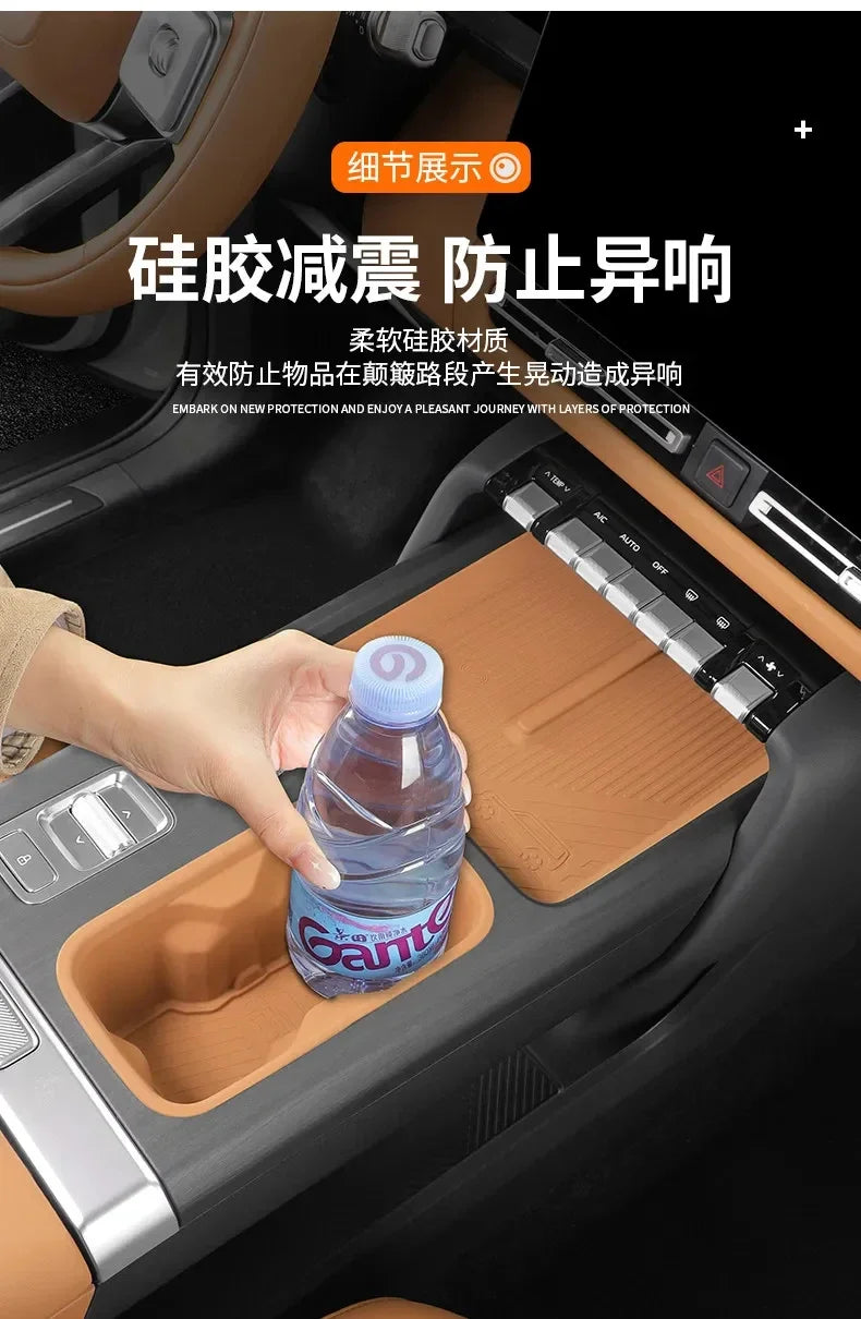 For Chery ICAR V27 2026 Silicone Cup Holder Mat Wireless Charging Anti Slip Pad Tailgate Storage Box Interior Accessories Kit