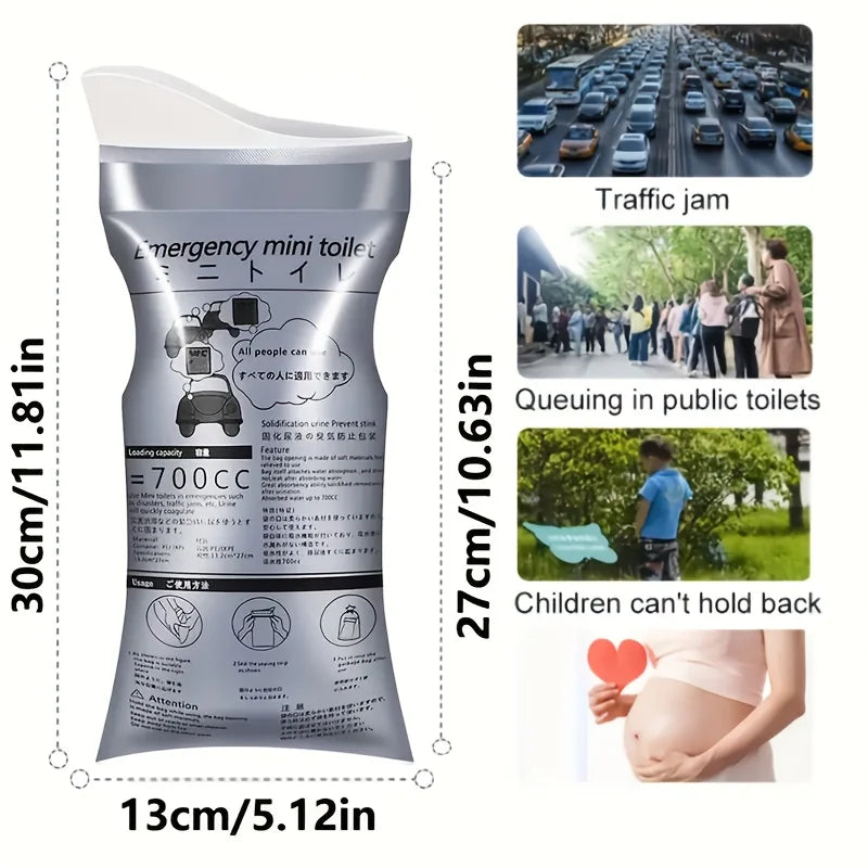Car Emergency Urine Bag 700ML Outdoor Disposable Travel Mobile Toilet Traffic Jam Portable Unisex Urinal Bag Baby Vomiting Bags