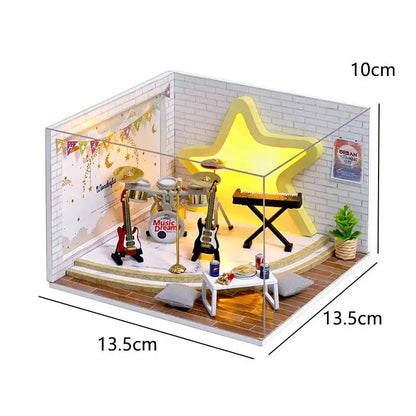 Doll Houses Kits 3D Puzzle Handmade Wooden Mini DollHouse Assembly Building With Furniture Kit Toys For Xmas Birthday Gifts
