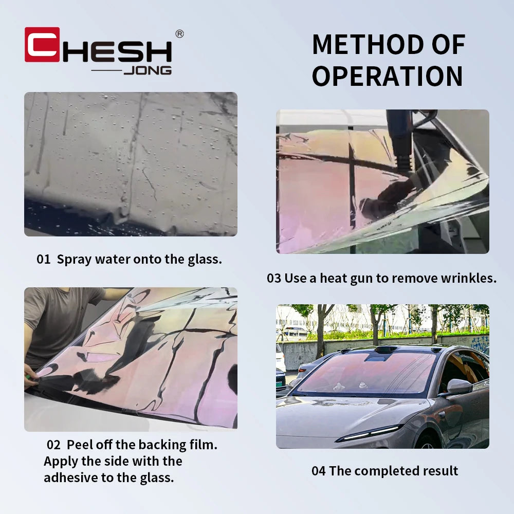 50cm X150/300/600cm Car Side Windshield VLT Purple Glass Tinting Vinyl Solar Chameleon Tint Film Nano Ceramic Proof Accessories