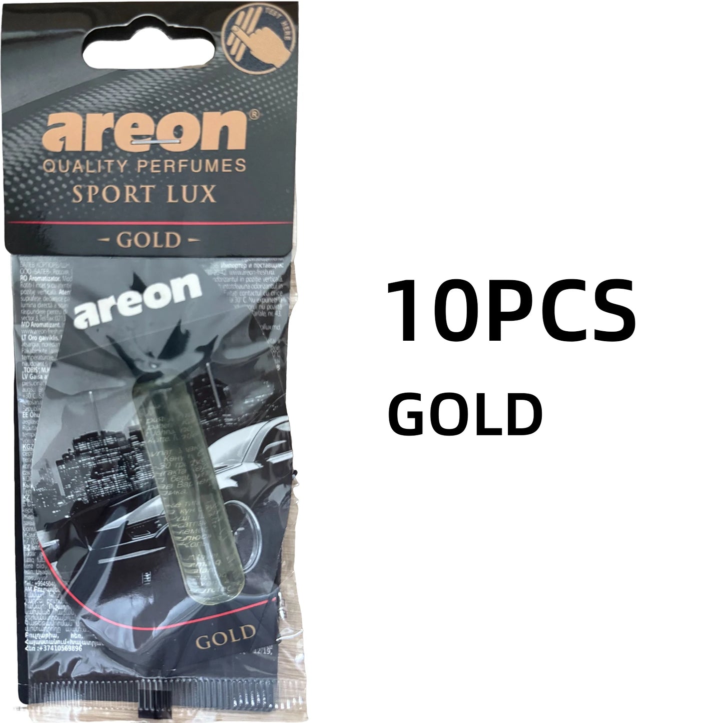 Aeron 5/20pcs GOLD Scent Car Air Freshener, Natural Tea-Scented Paper, Car-Mounted Hanging Type, Car Interior Accessories