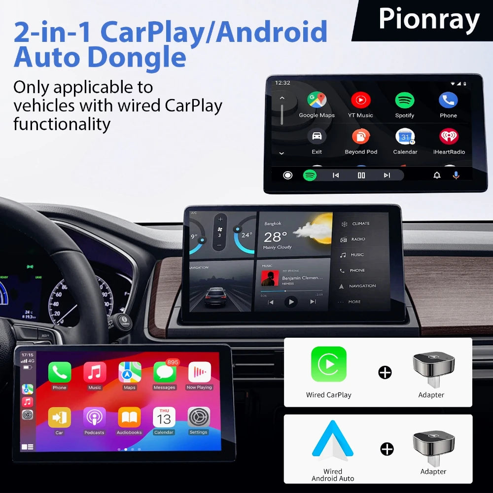2026 New Wireless Car Adapter, Auto Connect for iPhone & Android, 5GHz WiFi