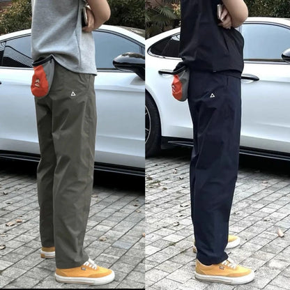 Quick Dry Straight Leg Thin Work Trousers for Men Summer Outdoor Hiking Mountain Climbing Windproof Pants Casual Fashion