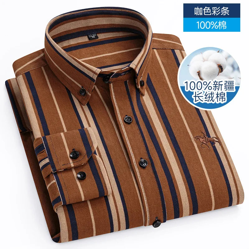 Fashionable Cotton Men's Shirt Long-Sleeved Oxford Soft Comfortable And Breathable Classic Versatile Business Casual Men's Shirt