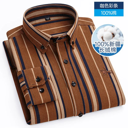 Fashionable Cotton Men's Shirt Long-Sleeved Oxford Soft Comfortable And Breathable Classic Versatile Business Casual Men's Shirt
