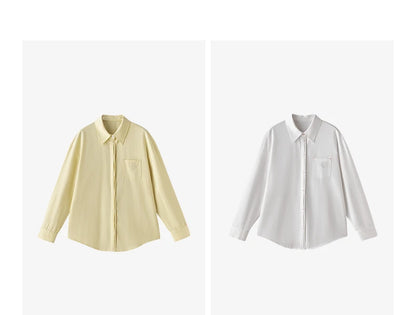 TOYOUTH Women Easy Morning Lazy Shirts 2026 Spring New Wrinkle-Resistant Low-Maintenance Light Spring Cotton Blouses