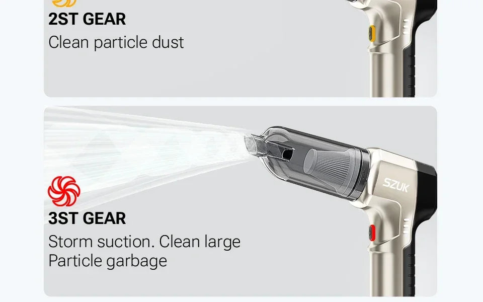 SZUK Car Vacuum Cleaner 18000PA High Pressure Portable Handheld Powerful Mini Cordless Car Appliance Cleaning Vacuum Cleaner