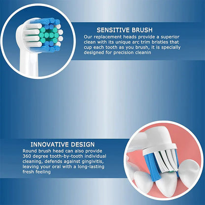 4/8/12/16/20Pcs Replacement Toothbrush Heads Compatible with Oral-B Braun Professional Electric Toothbrush Heads Brush Heads