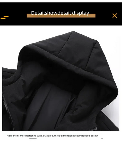 New Winter Men's Cotton Padded Clothes Trendy Down Cotton Padded Jackets  Loose Coats Thickened Warm Bread Jackets with Hats